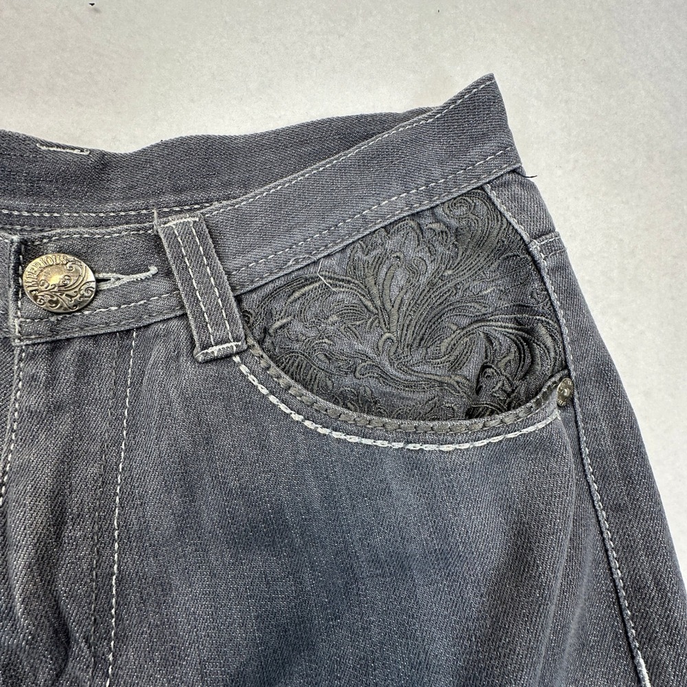 Delf Trading Imperious Jeans Men 32x32 (Fits as 30x29) Embroidered Gothic Y2K - Picture 9 of 13